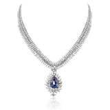 Blue Topaz Diamond Necklace
