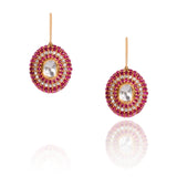 Oval Ruby Earrings
